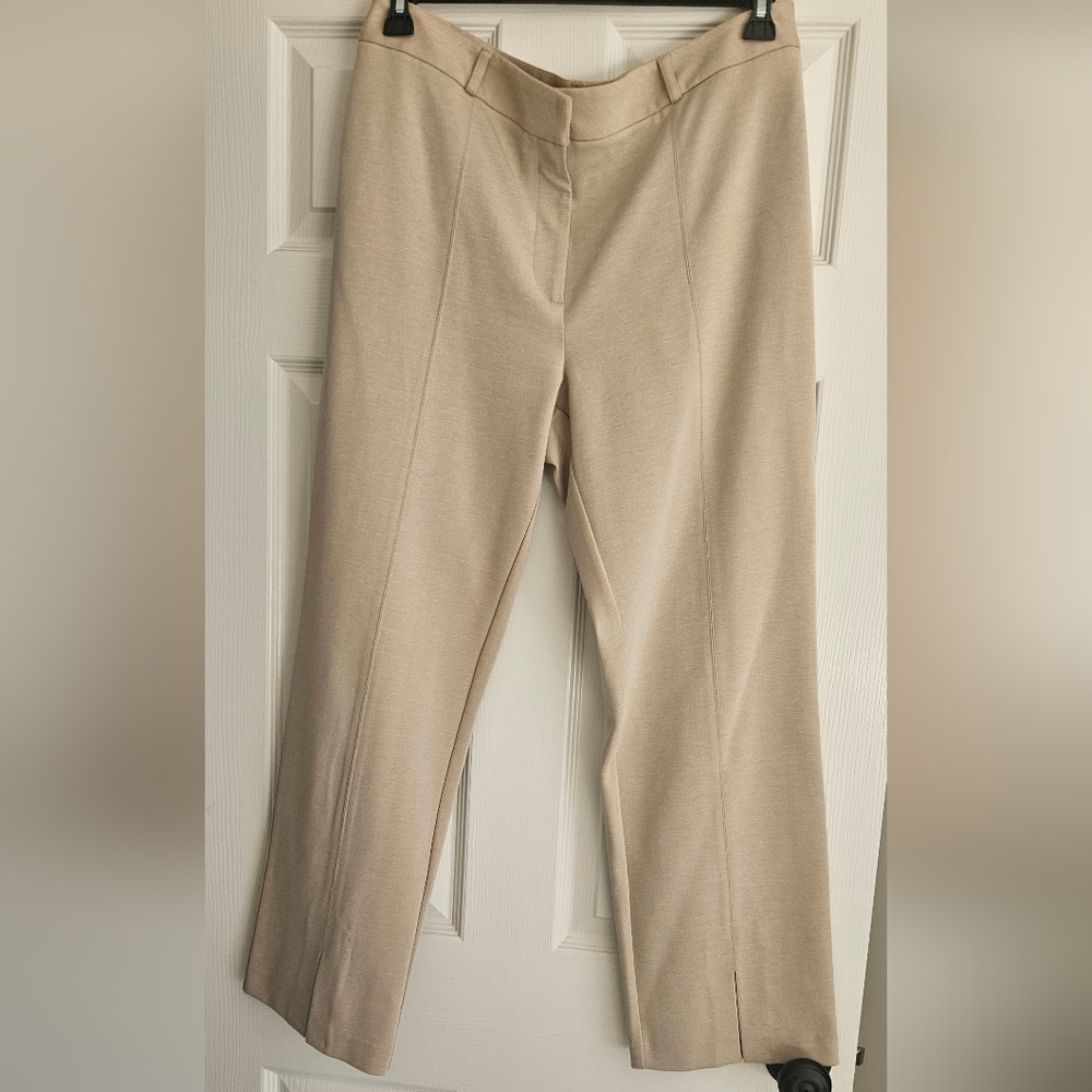 NWT J. McLaughlin Deanne Straight Leg Crop Pant: Color- Heather Sand: Size- 14 - Picture 2 of 15